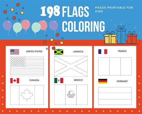 Printable Coloring Pages Flags