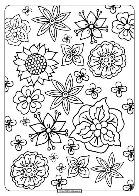 Printable Drawings Of Flowers