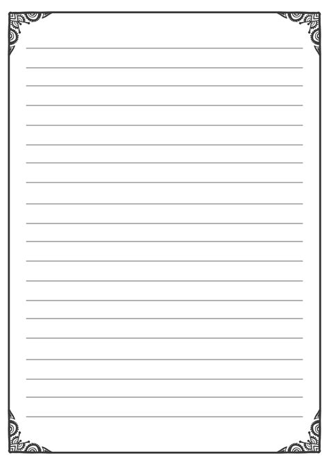 Printable Lined Writing Paper With Border