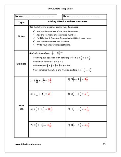 printable pre algebra study guide Kindle Editon