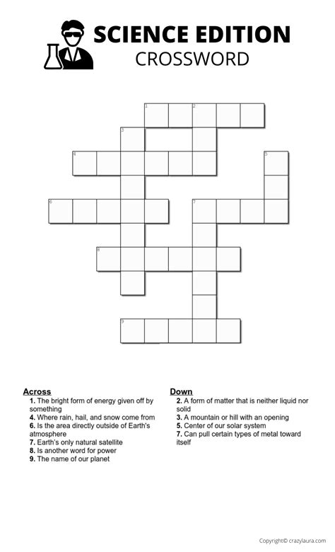 Printable Science Crosswords