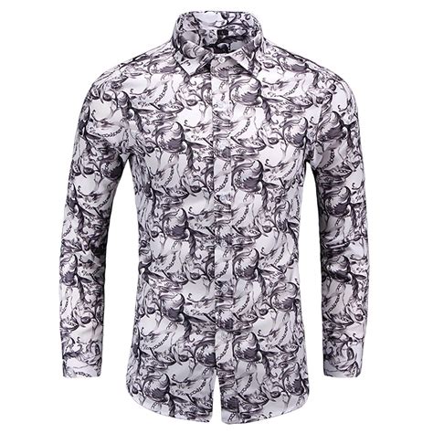 printed button down shirts mens