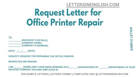 printer repair request letter PDF