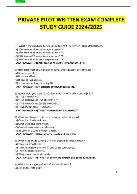 private pilot written exam study guide Epub
