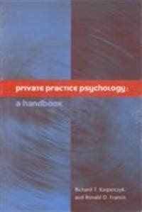 private practice psychology a handbook Doc