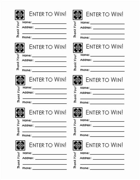 prize drawing slip template bing PDF