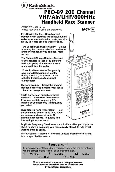 pro 89 scanner manual PDF