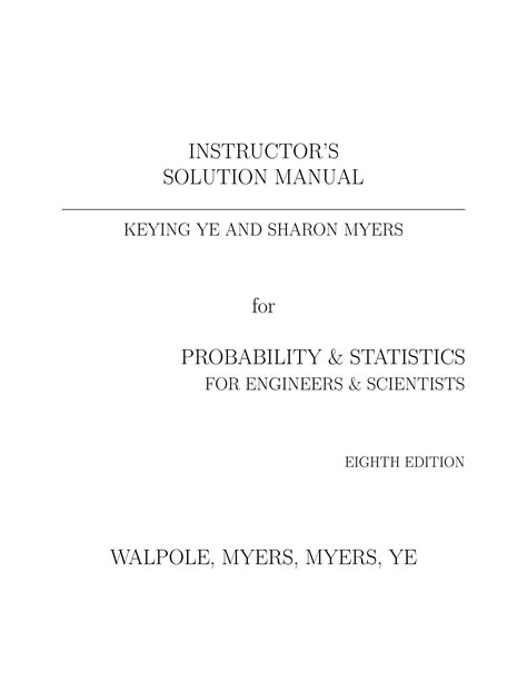 probability and statistics 8th edition solution manual Epub