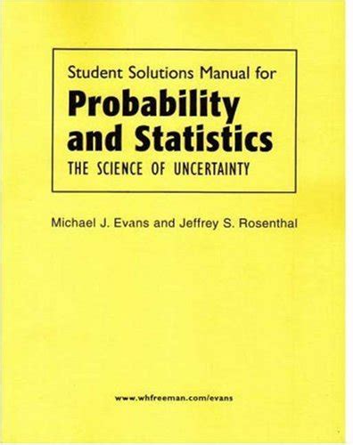 probability and statistics evans rosenthal solutions PDF