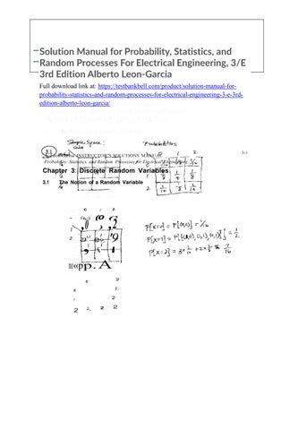 probability statistics and random processes for electrical engineering solution manual 3rd edition Kindle Editon