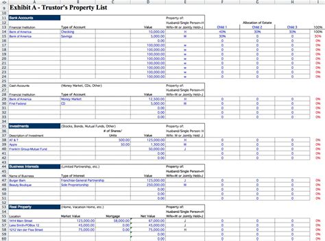 probate accounting spreadsheet Reader