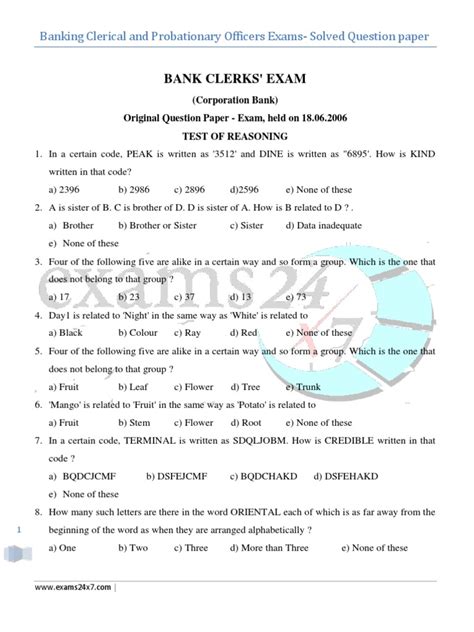 probationary officer exam question papers Doc