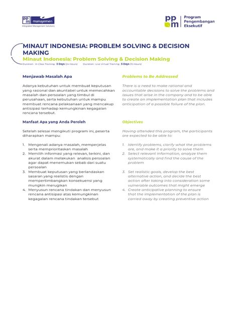 problem solving decision improvement indonesian Doc