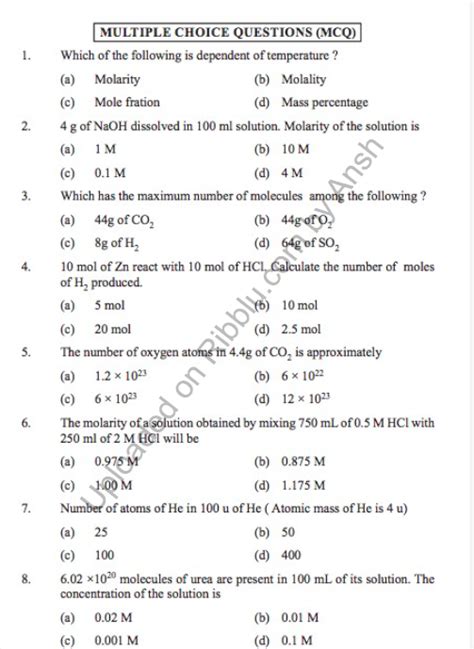 problems in chemistry mcq class 11 pdf Epub