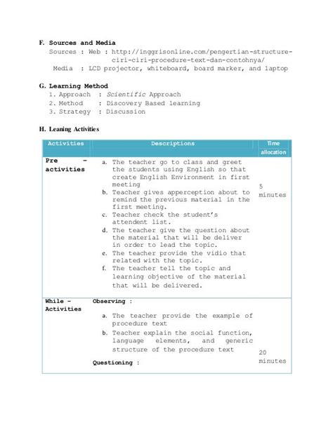 procedure text examples for junior high school PDF