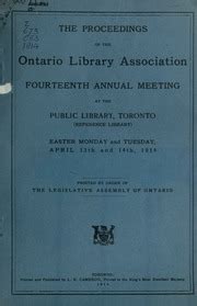 proceedings ontario library association eighteenth Epub