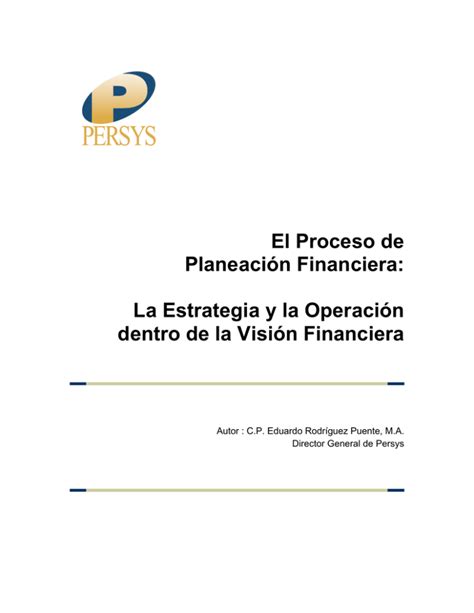 proceso de planeaci n financiera proceso de planeaci n financiera Doc