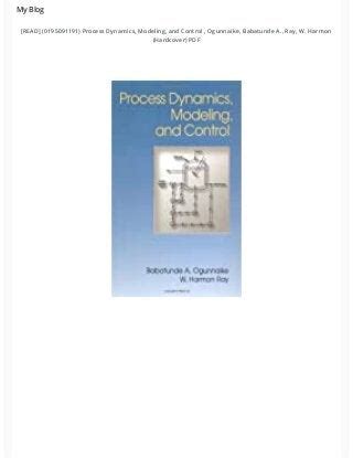 process dynamics modeling and control ogunnaike solutions Kindle Editon