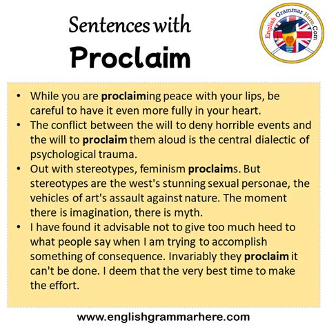 proclaim sentence