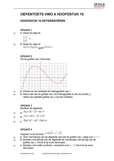 proefwerk wiskunde getal en ruimte 3 vwo PDF