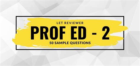 prof ed test