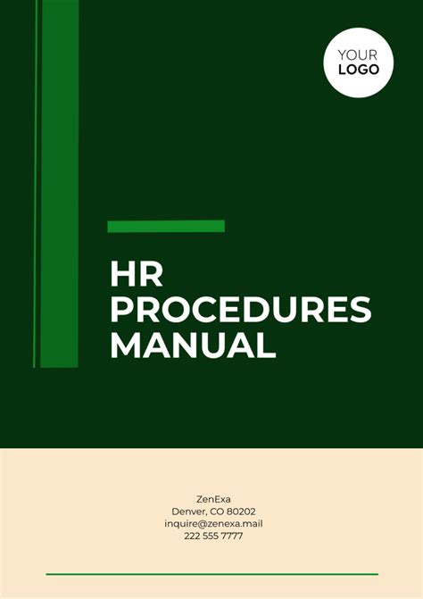 professional hr procedures manual template word Doc