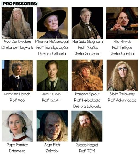 professores harry potter