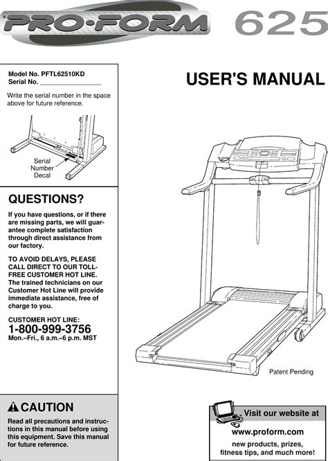 proform 625 treadmill manual Doc
