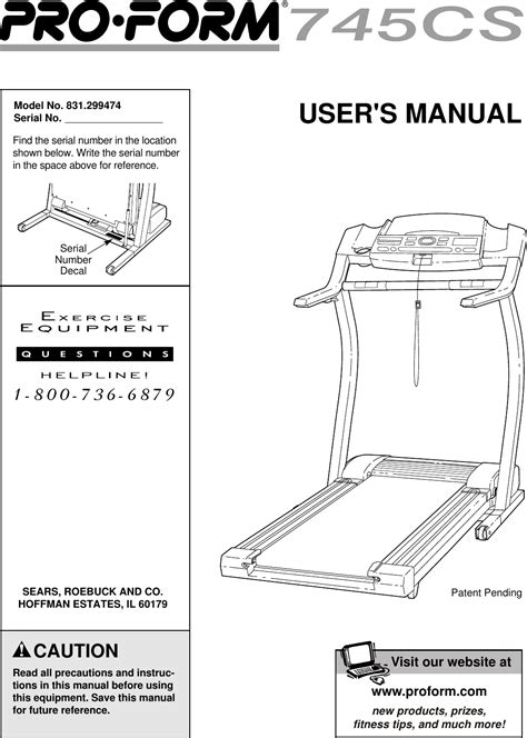 proform 745cs treadmill manual PDF