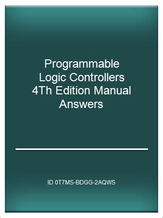 programmable logic controllers 4th edition manual answers Reader