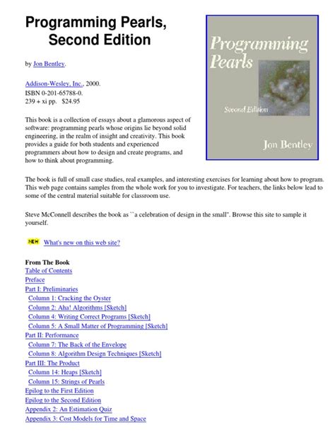 programming pearls second edition Kindle Editon