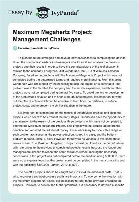 project management case maximum megahertz project Epub