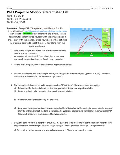 projectile motion phet simulations lab answers Kindle Editon