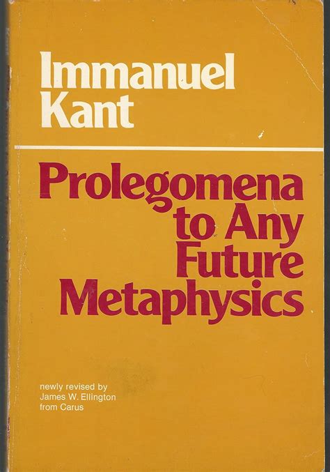 prolegomena to any future metaphysics that will be able to come forward as science hpc classics series english Reader