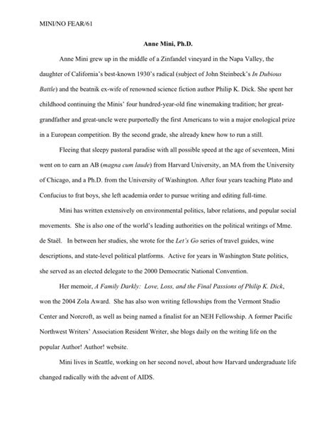 promotion board bio template PDF