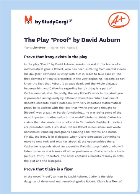 proof by david auburn essay PDF