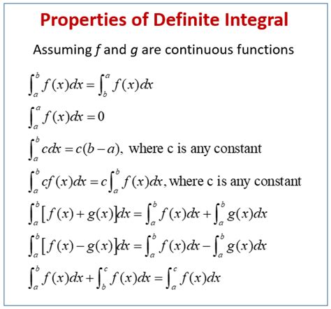 properties of an integral