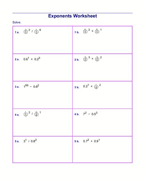 properties of exponents worksheet answer key Doc