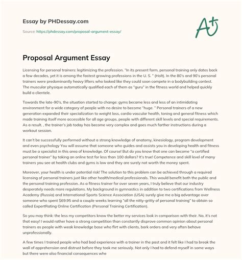 proposal argument essay examples Epub