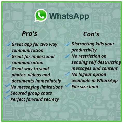 pros and cons of whatsapp