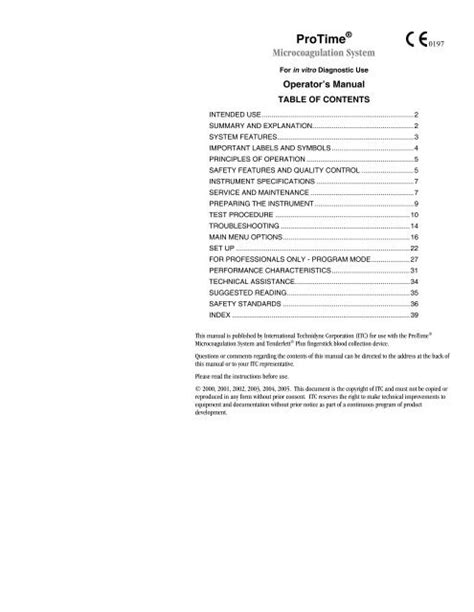 protime range manual guide Epub