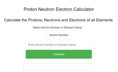 proton neutron electron calculator