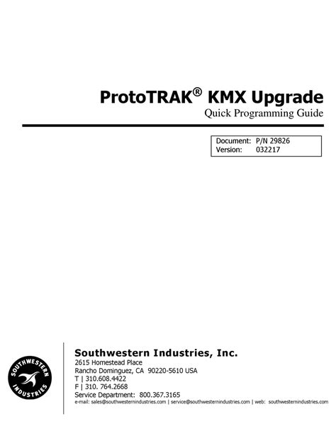 prototrak plus programming manual Doc