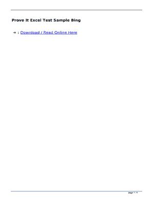 prove it excel test sample - Bing Ebook Reader