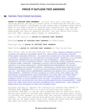 prove-it-test-answers-outlook Ebook Doc