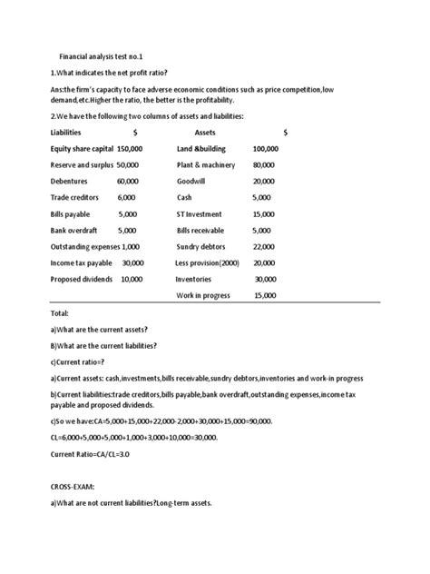 proveit financial analysis test questions Doc