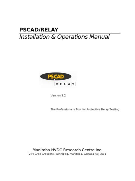 pscad relay manual pdf PDF