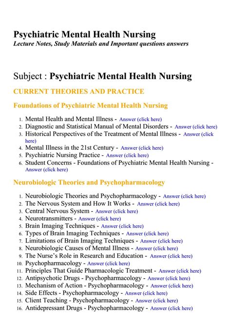 psychiatric mental health nurse practitioner test content outline Epub