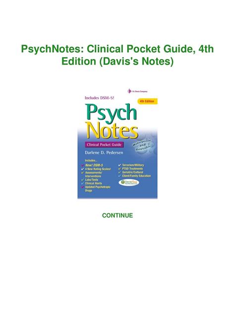 psychnotes clinical pocket guide 4th edition daviss notes Epub