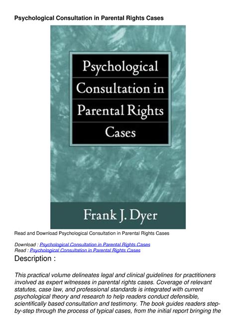 psychological consultation in parental rights cases Kindle Editon